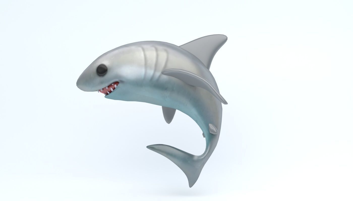 SHARK icon Low-poly 3D model_1