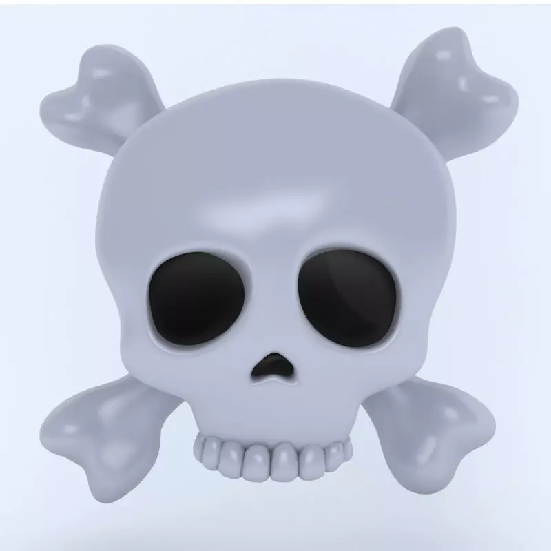 SKULL AND CROSSBONES icon Low-poly 3D model_0
