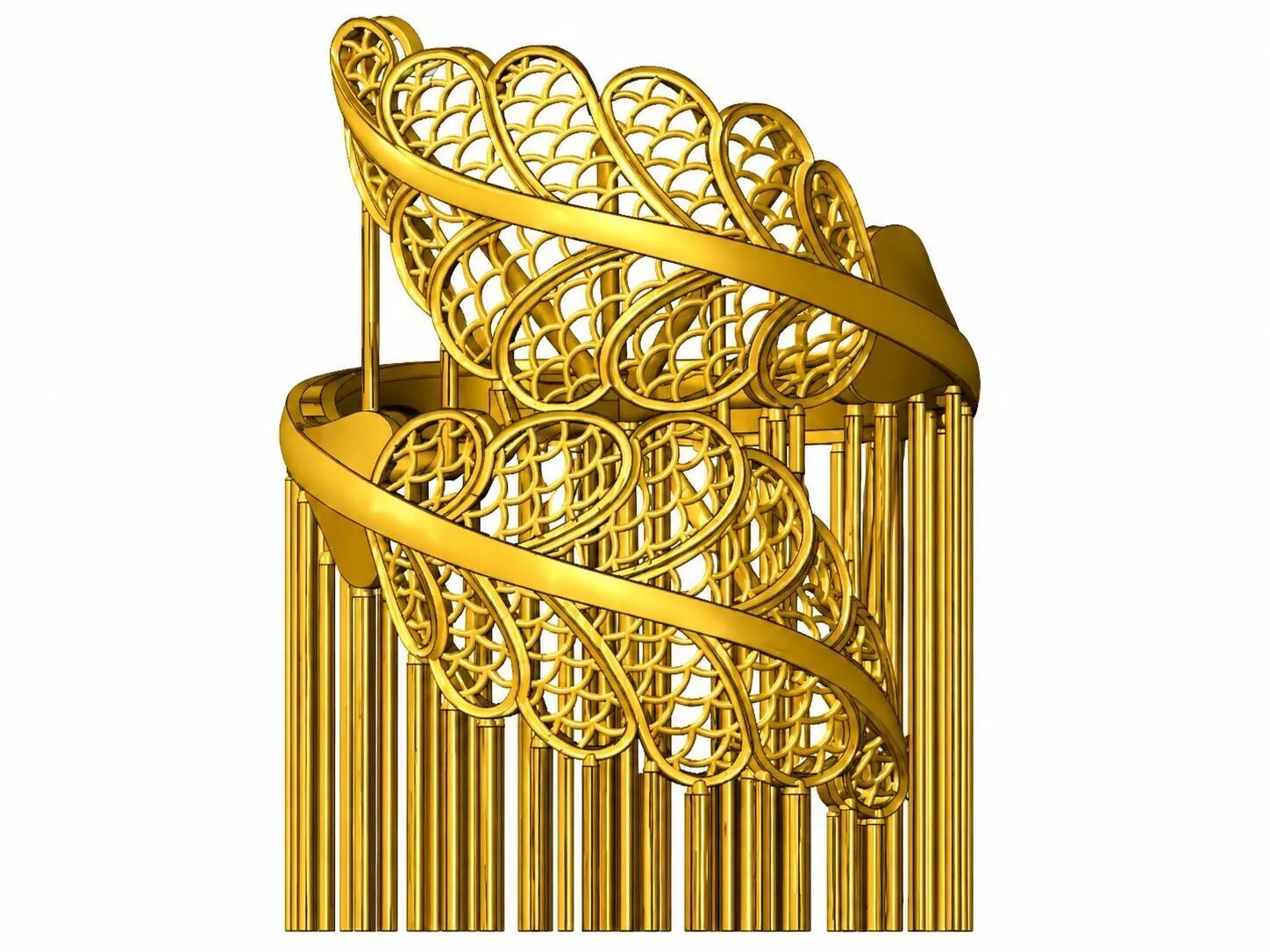 Openwork Leaf Pattern Ring 3D Printable Jewelry Model 3D print model