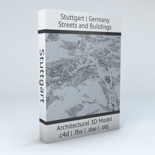 Stuttgart Streets and Buildings 3D model