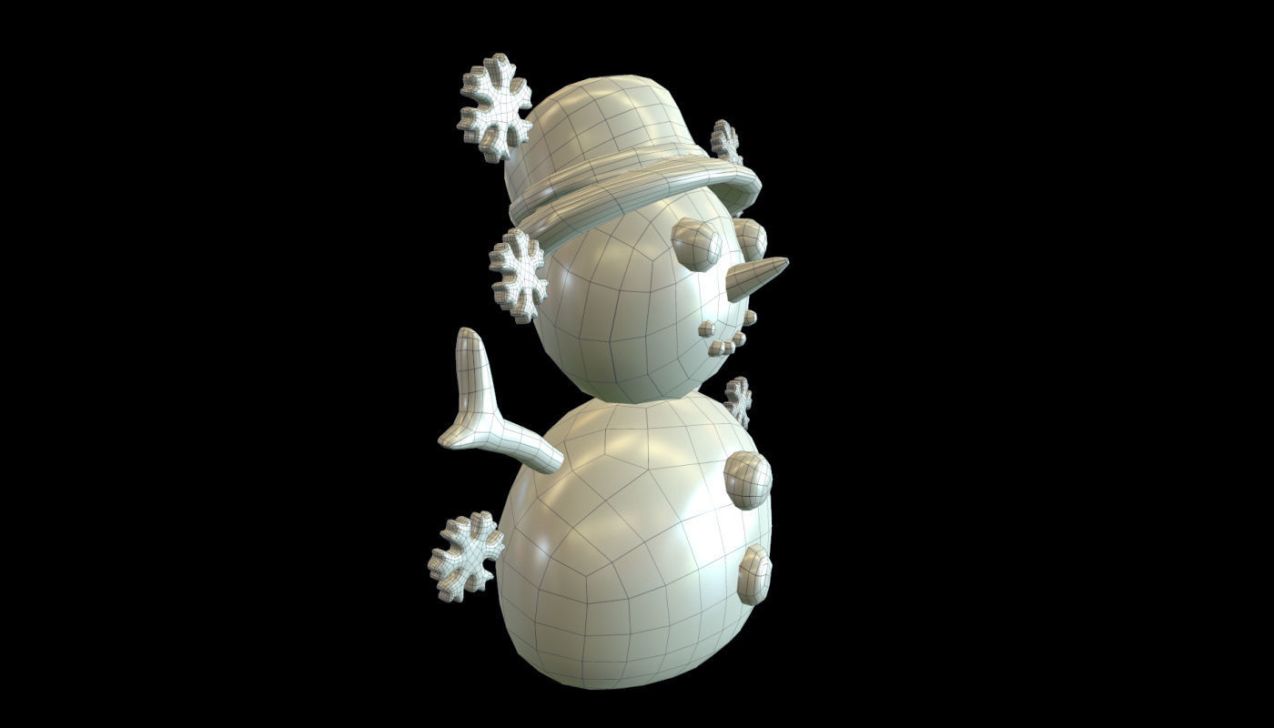 snowman icon Low-poly 3D model_3