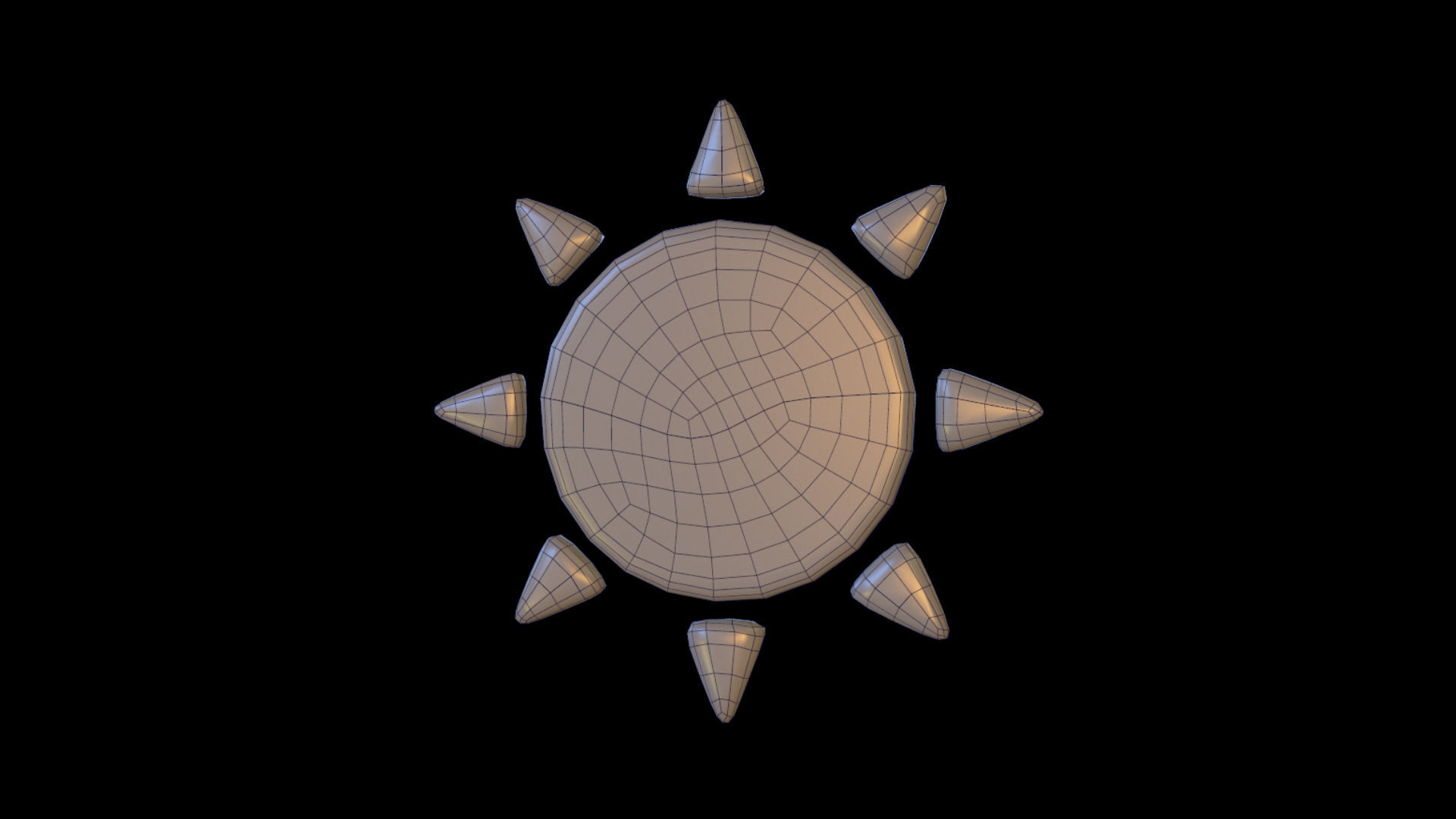 SUN icon Low-poly 3D model_2