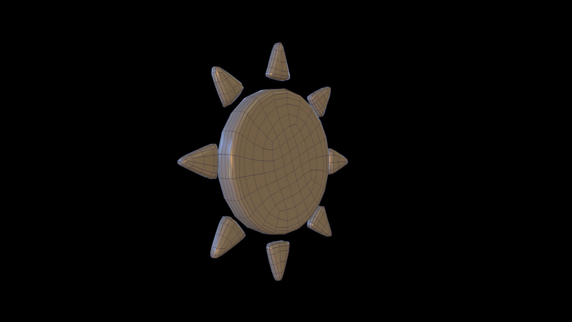 SUN icon Low-poly 3D model_3