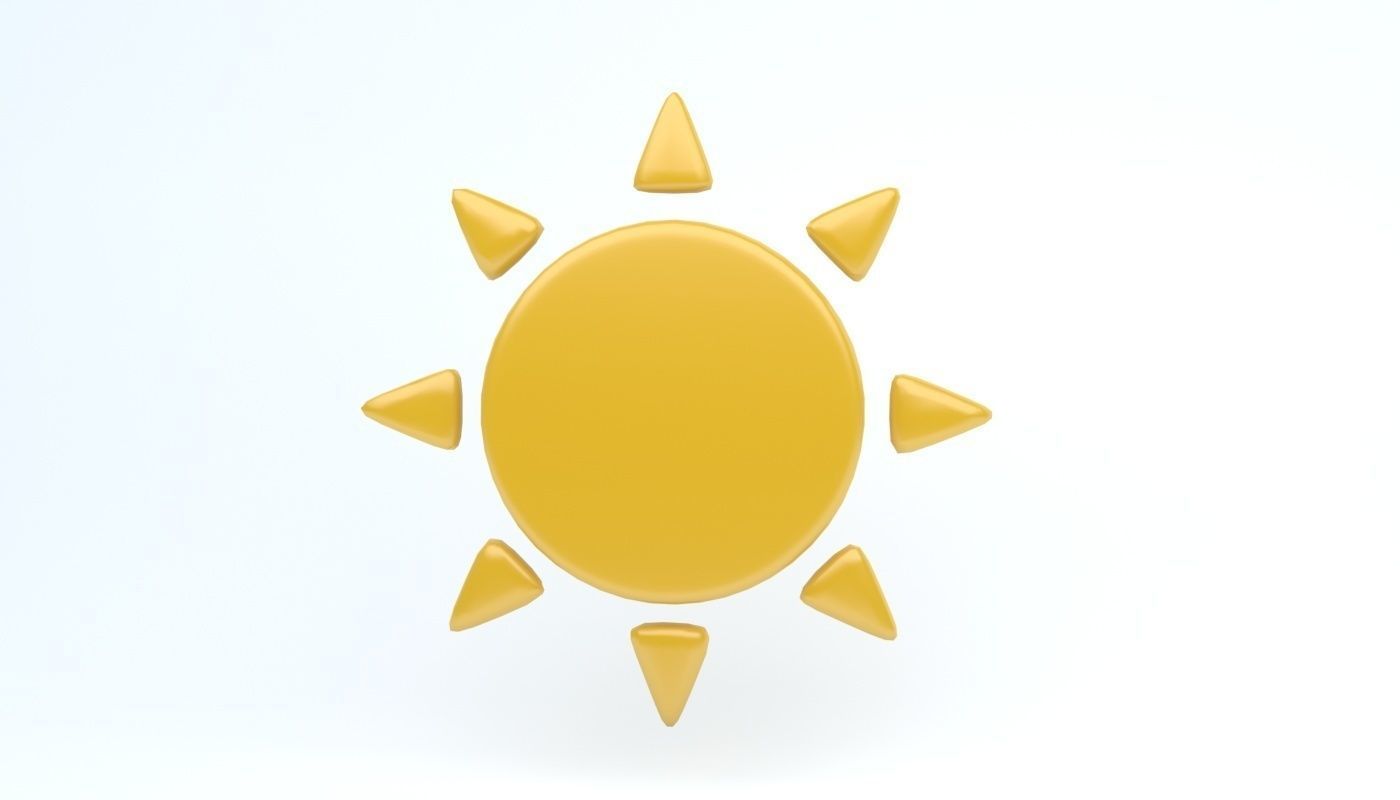 SUN icon Low-poly 3D model_1