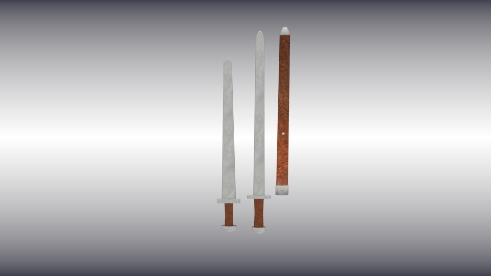 Viking weapon set Low-poly 3D model_9