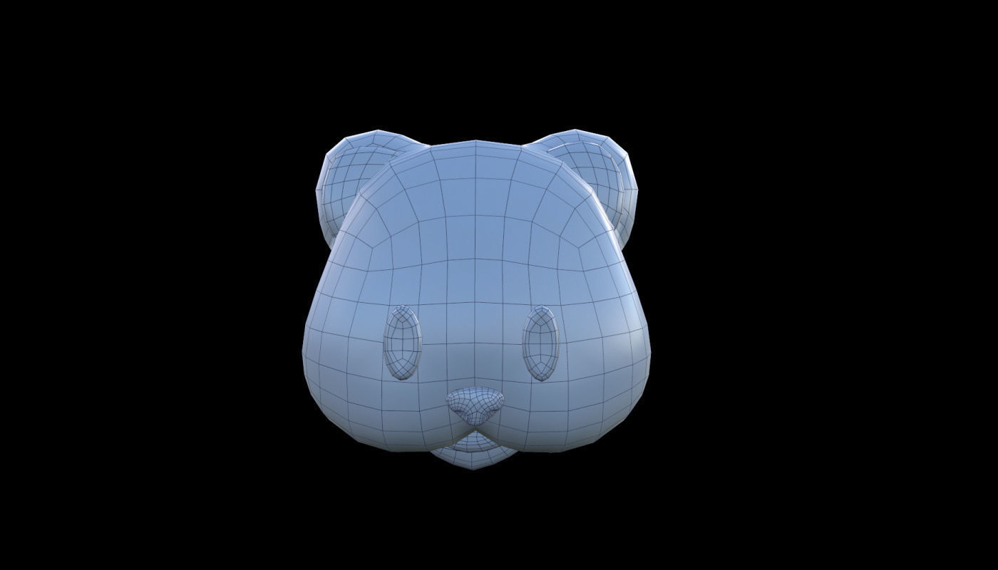 Tiger emoji icon Low-poly 3D model_2