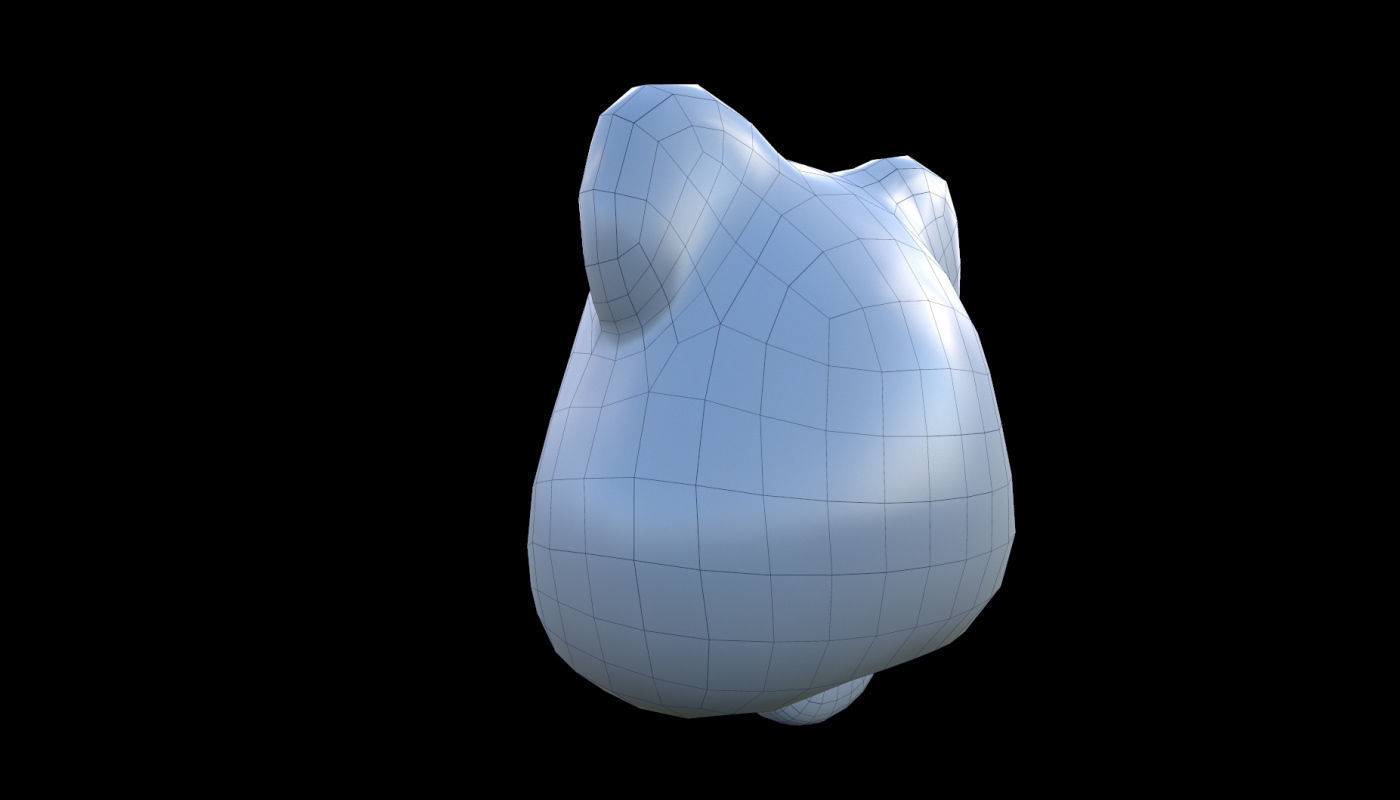 Tiger emoji icon Low-poly 3D model_3