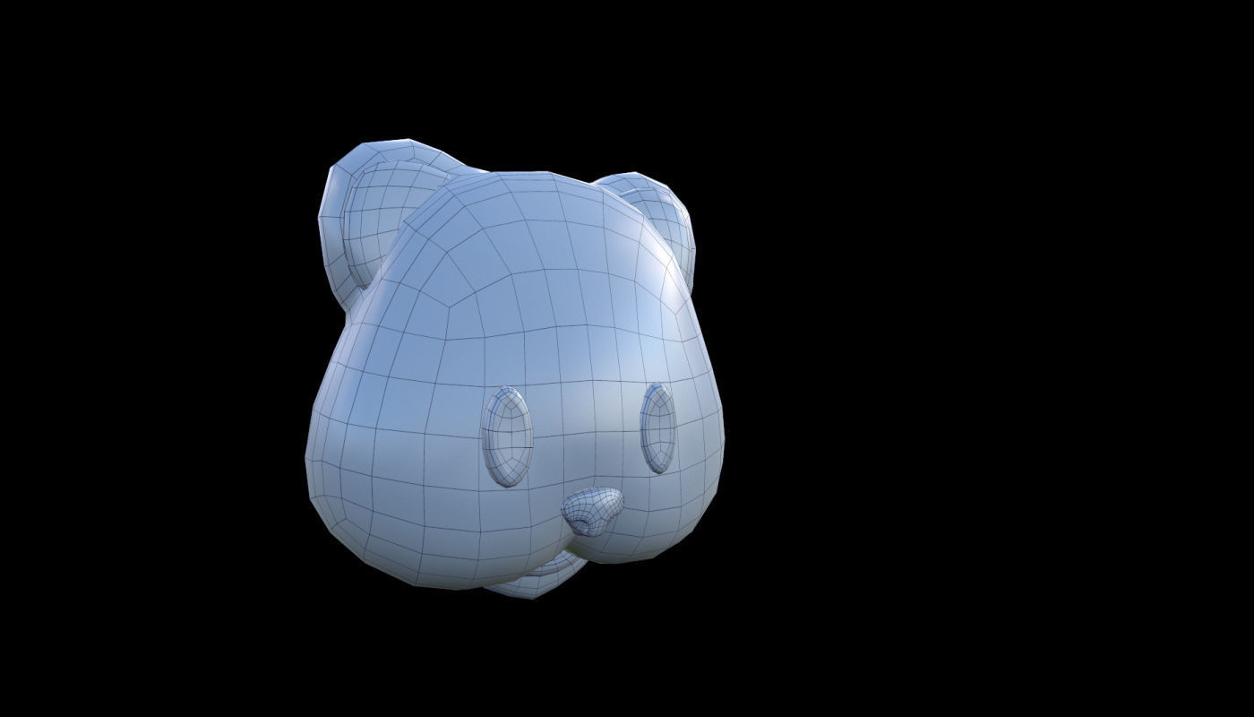 Tiger emoji icon Low-poly 3D model_4