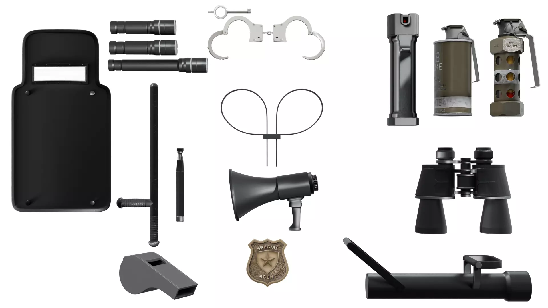 SWAT Police Gear Collection Game Ready Prop Pack Low-poly 3D model