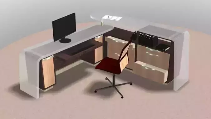 Workstation office desk design 3D model