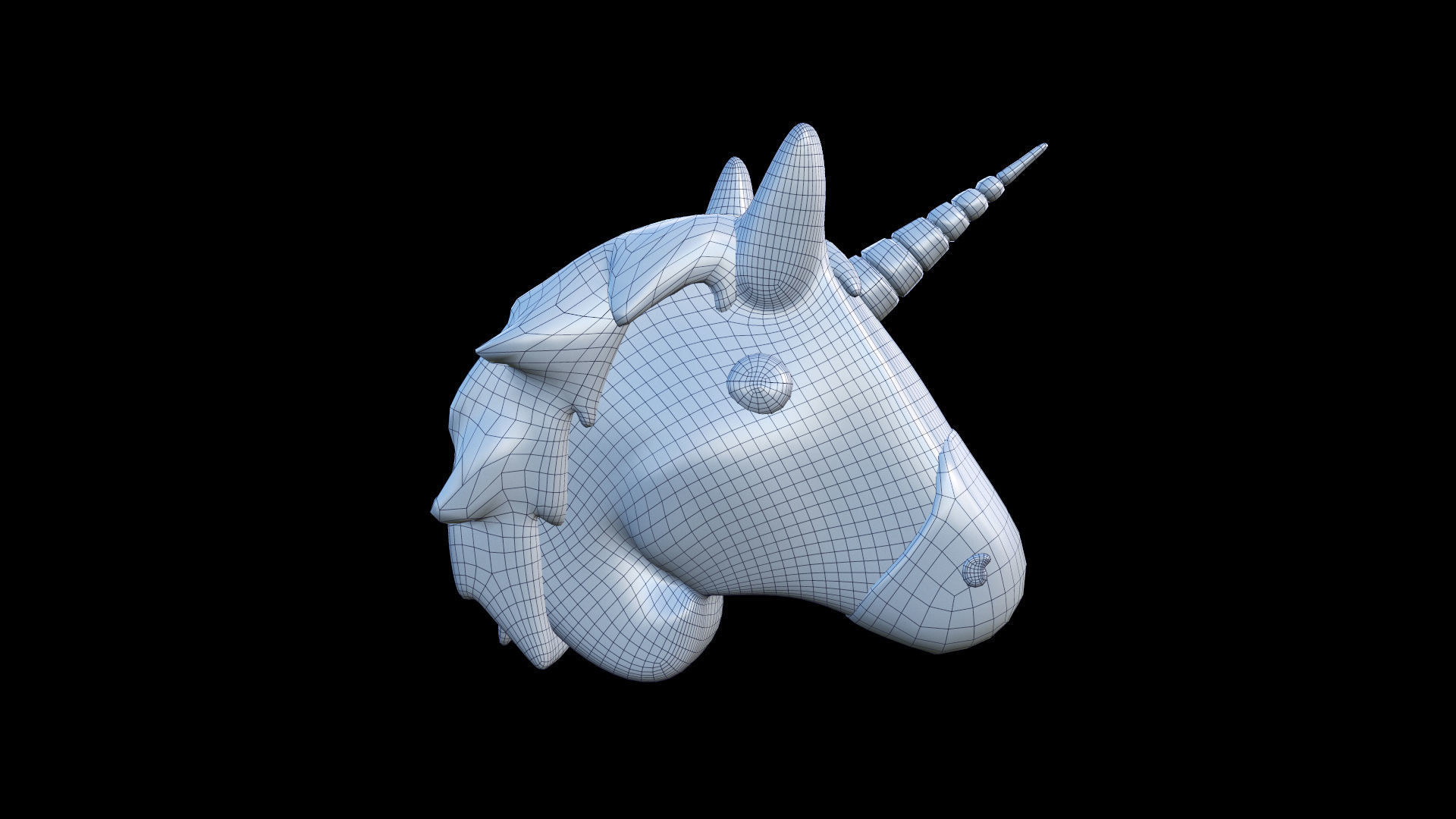 UNICORN emoji icon Low-poly 3D model_3