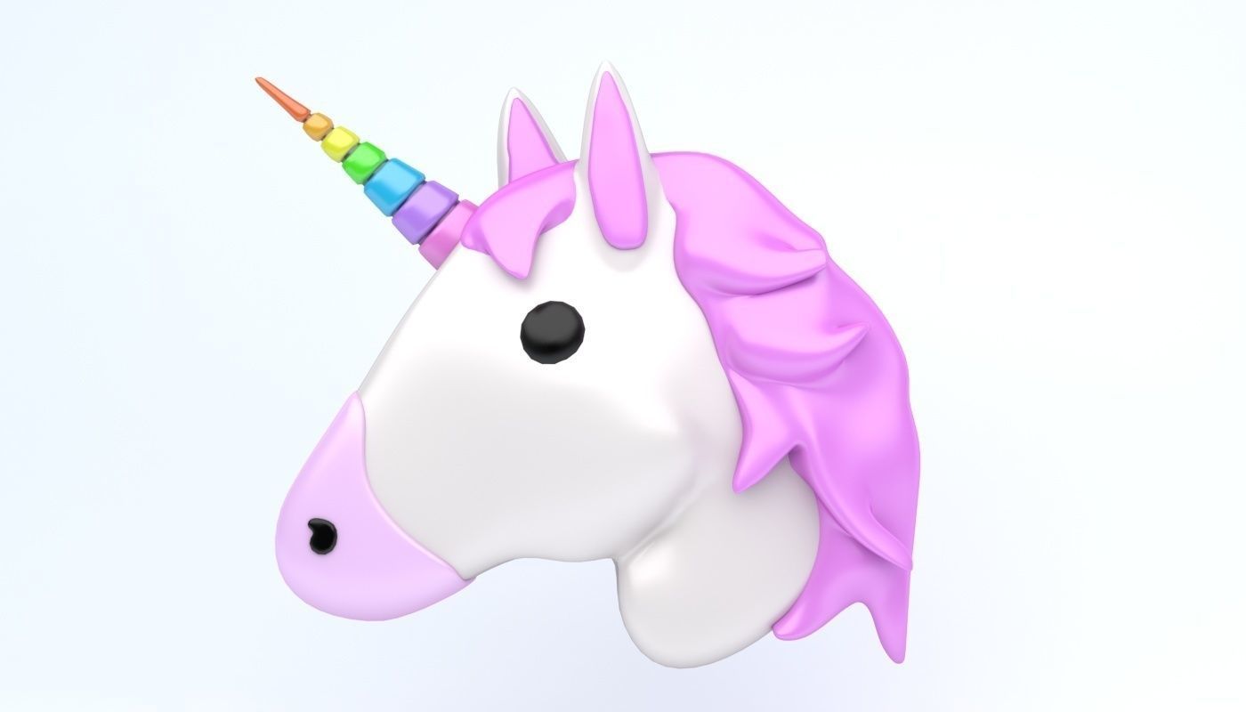 UNICORN emoji icon Low-poly 3D model_1