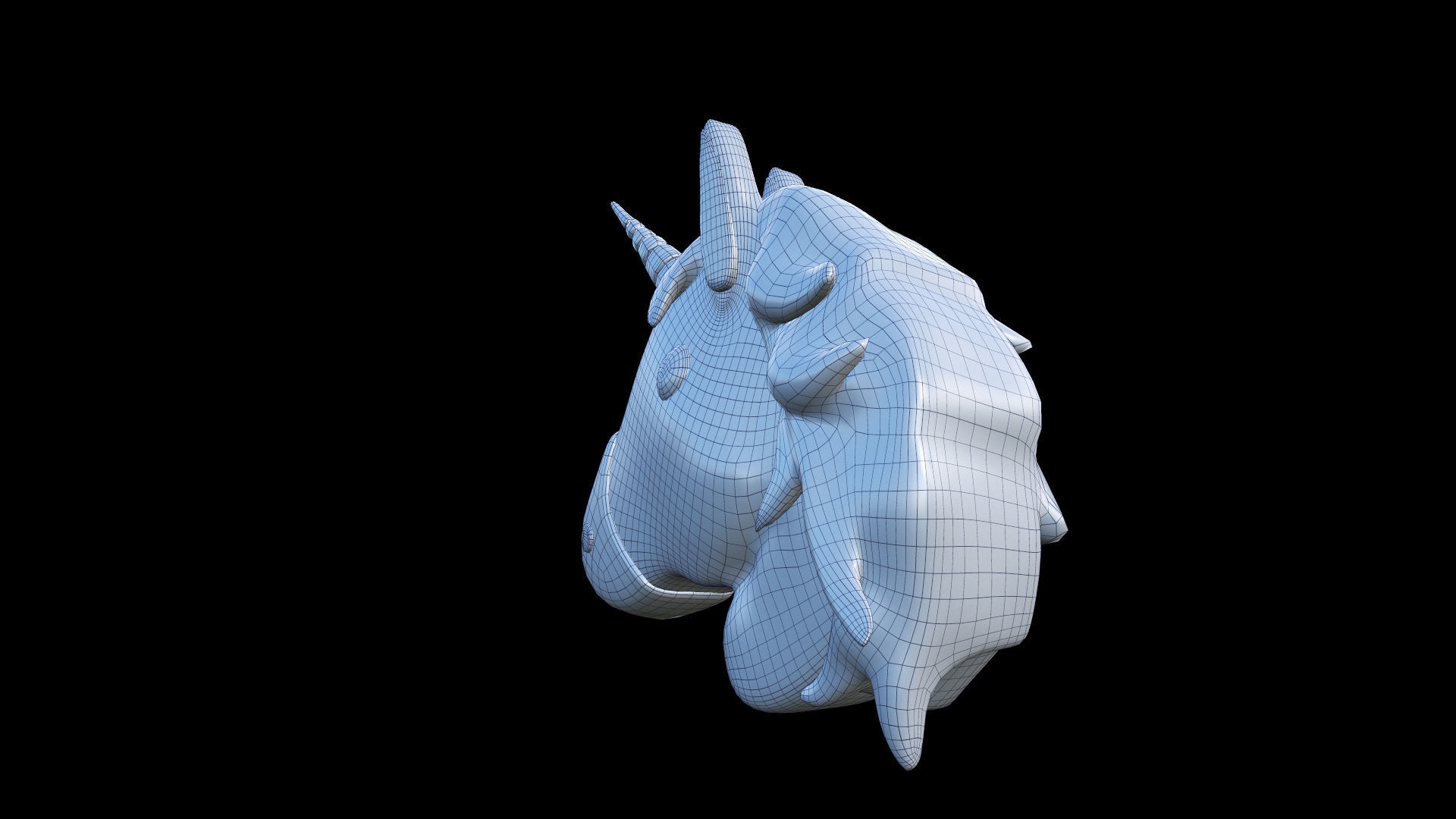 UNICORN emoji icon Low-poly 3D model_4