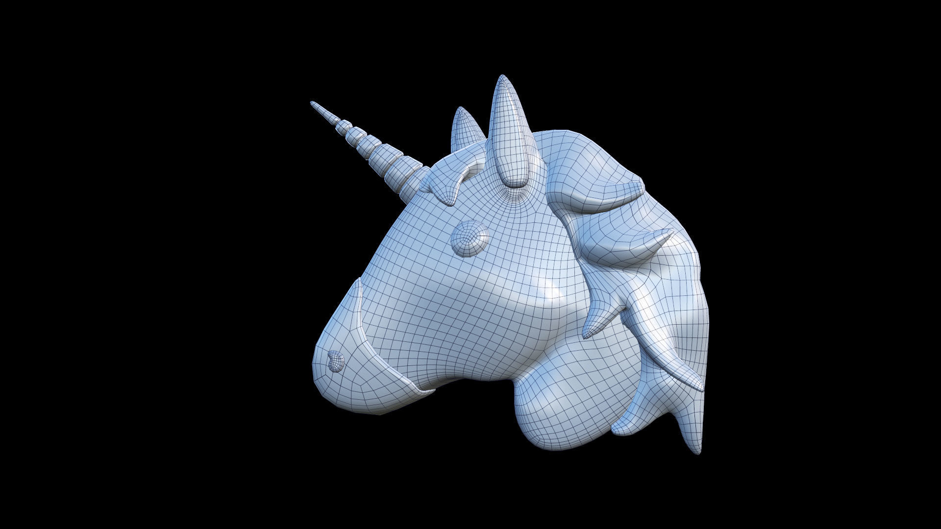 UNICORN emoji icon Low-poly 3D model_2