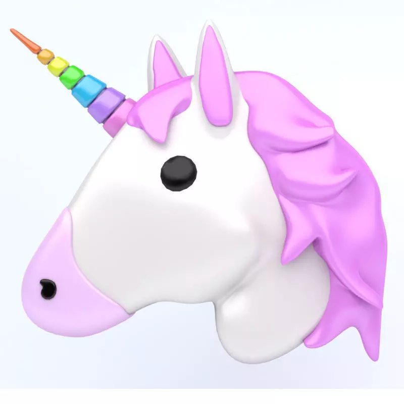 UNICORN emoji icon Low-poly 3D model_0