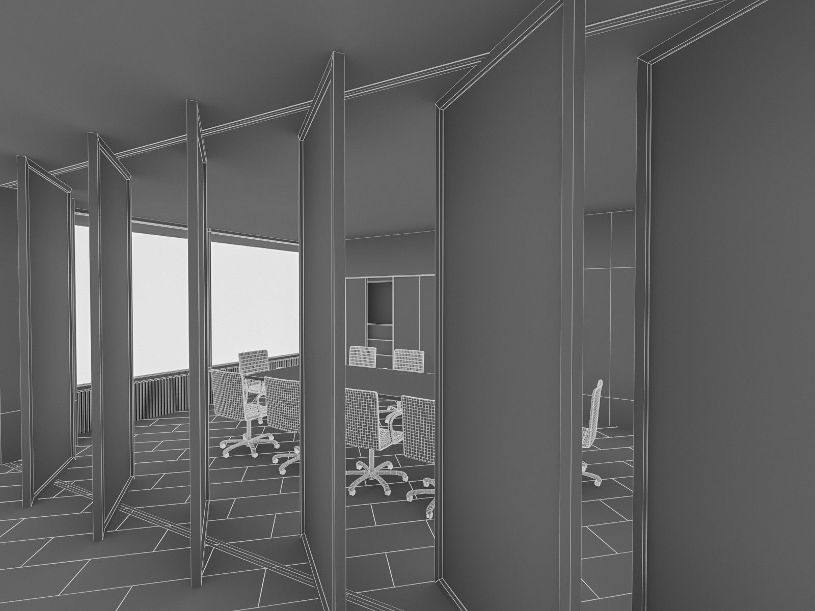 Office Interior Collection - 3 Pack Low-poly 3D model_11
