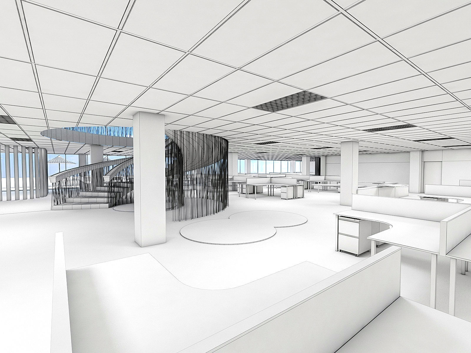 Office Interior Collection - 3 Pack Low-poly 3D model_28