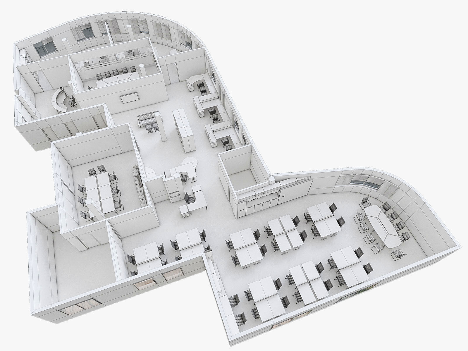 Office Interior Collection - 3 Pack Low-poly 3D model_23