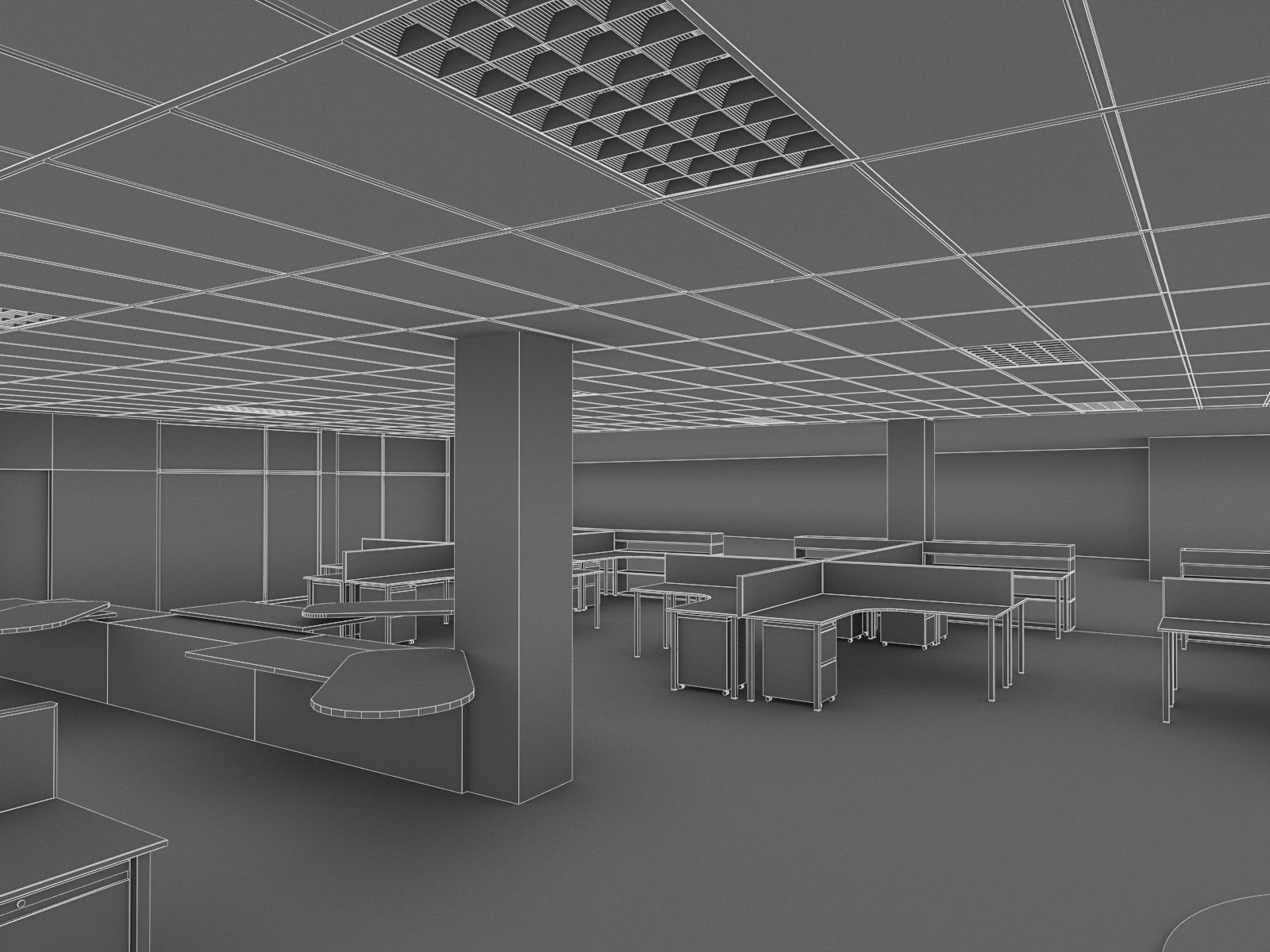 Office Interior Collection - 3 Pack Low-poly 3D model_26