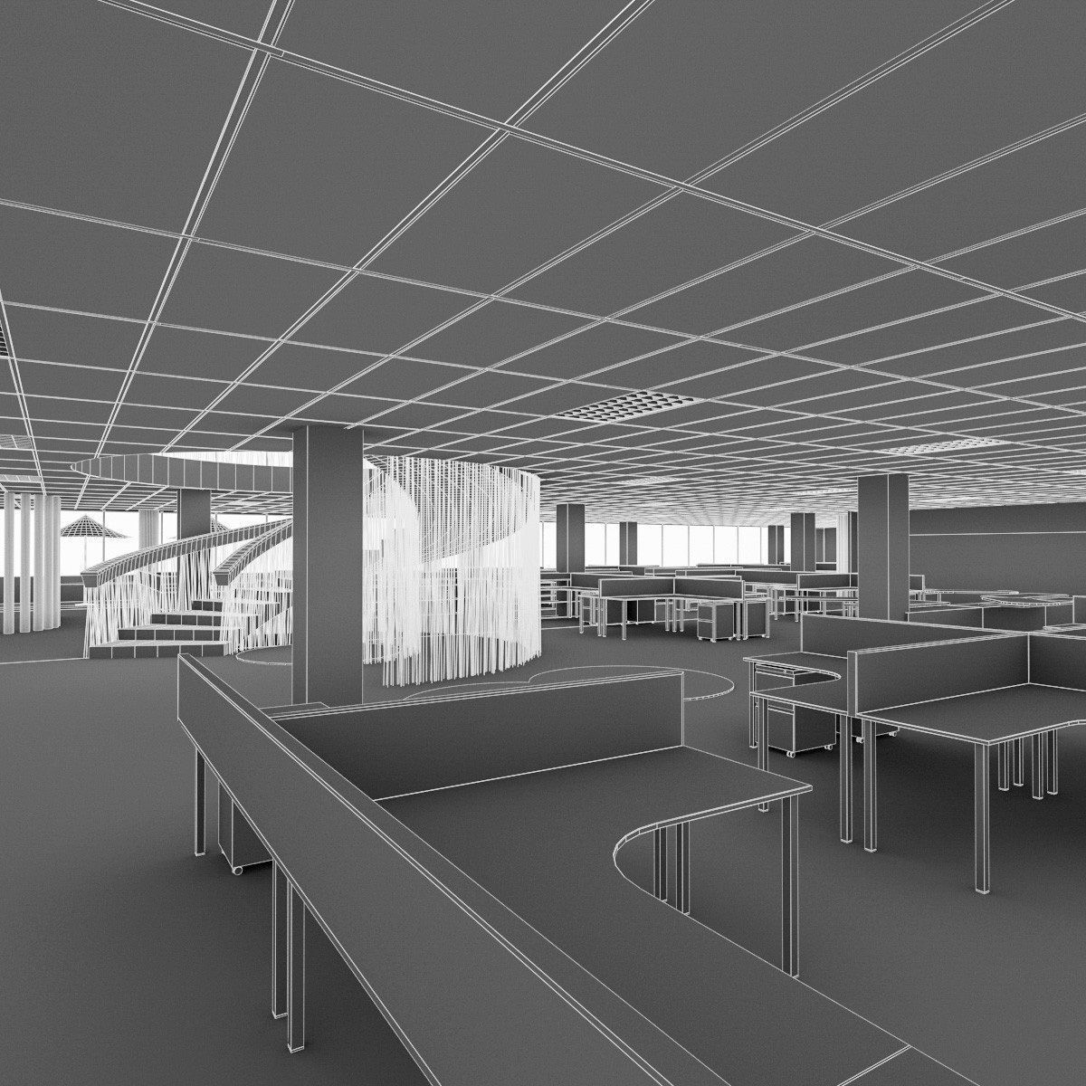 Office Interior Collection - 3 Pack Low-poly 3D model_36