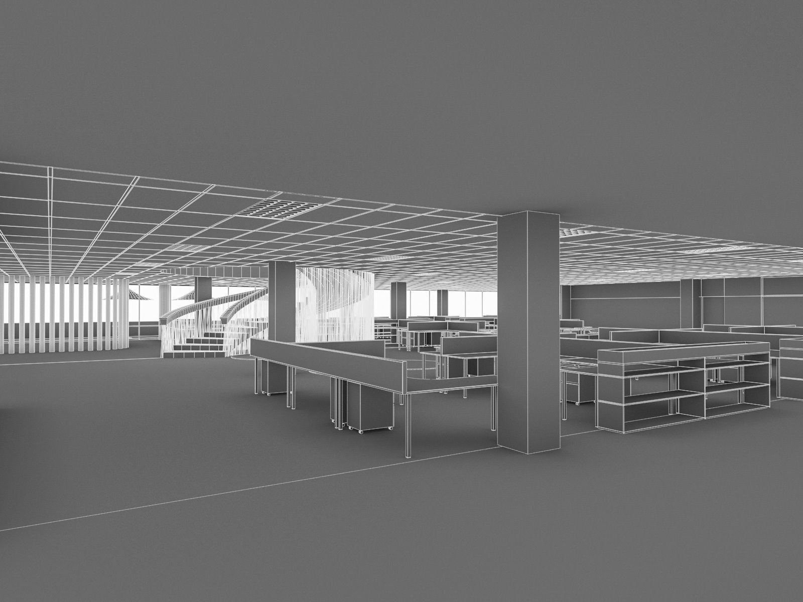 Office Interior Collection - 3 Pack Low-poly 3D model_34