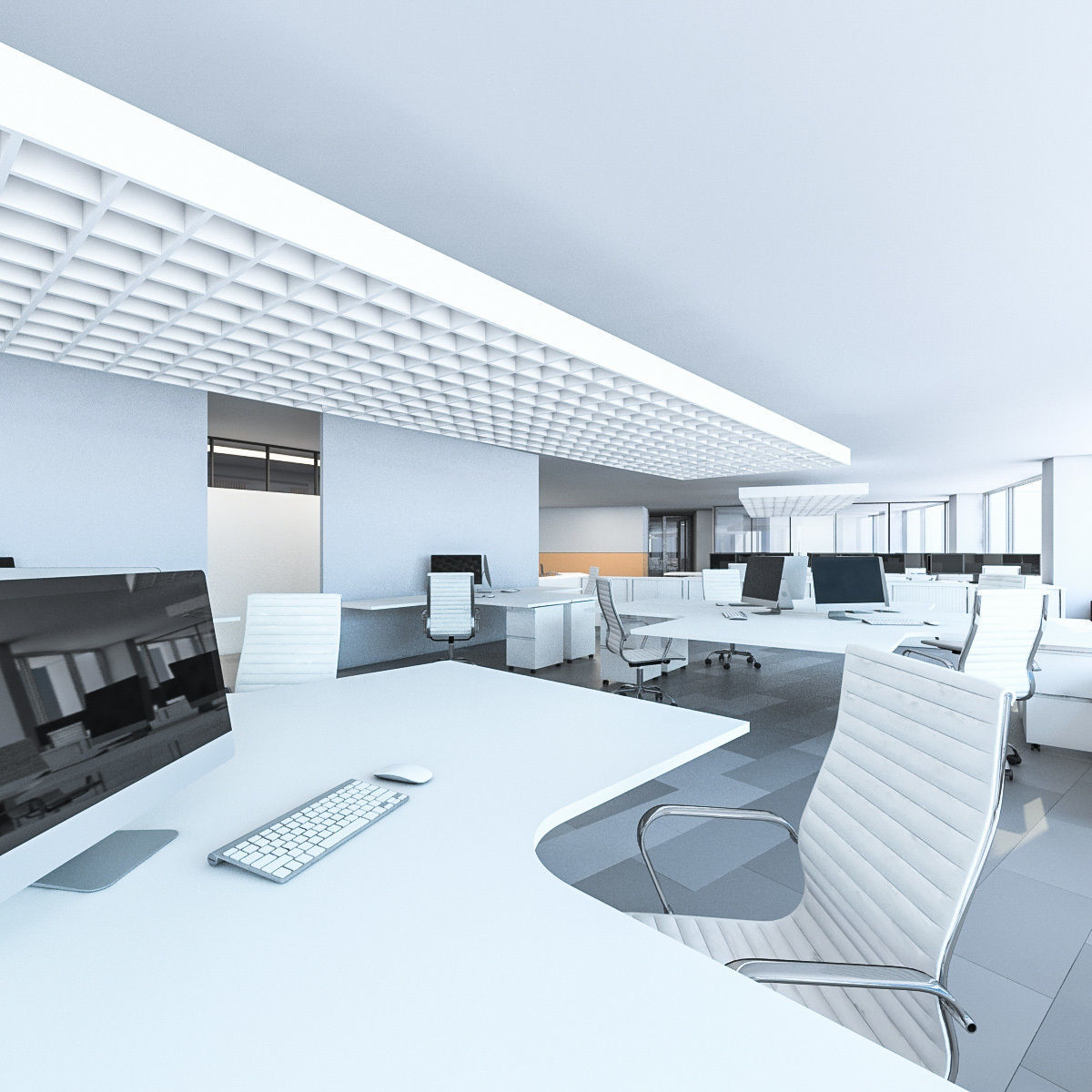 Office Interior Collection - 3 Pack Low-poly 3D model_4