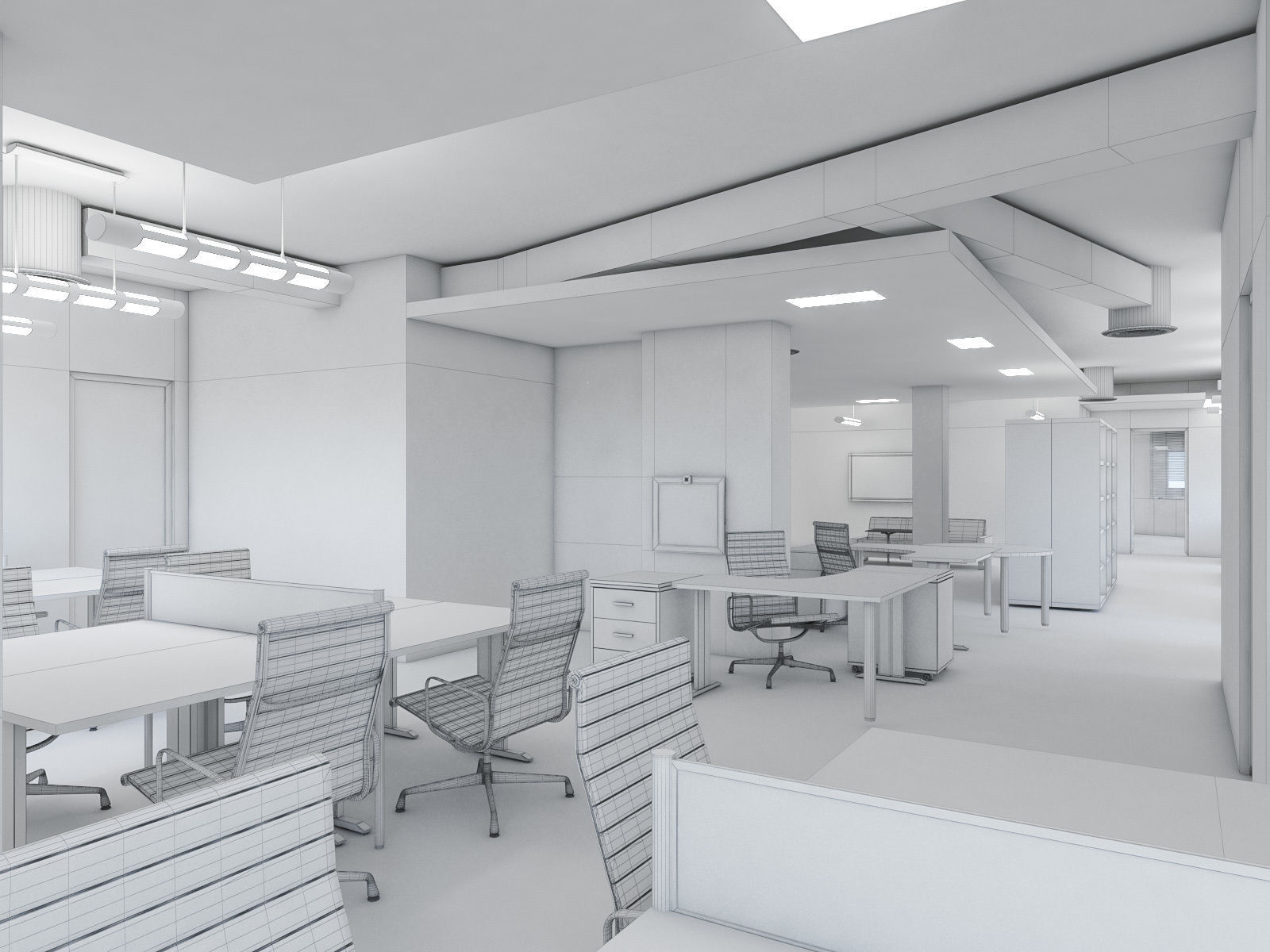 Office Interior Collection - 3 Pack Low-poly 3D model_25