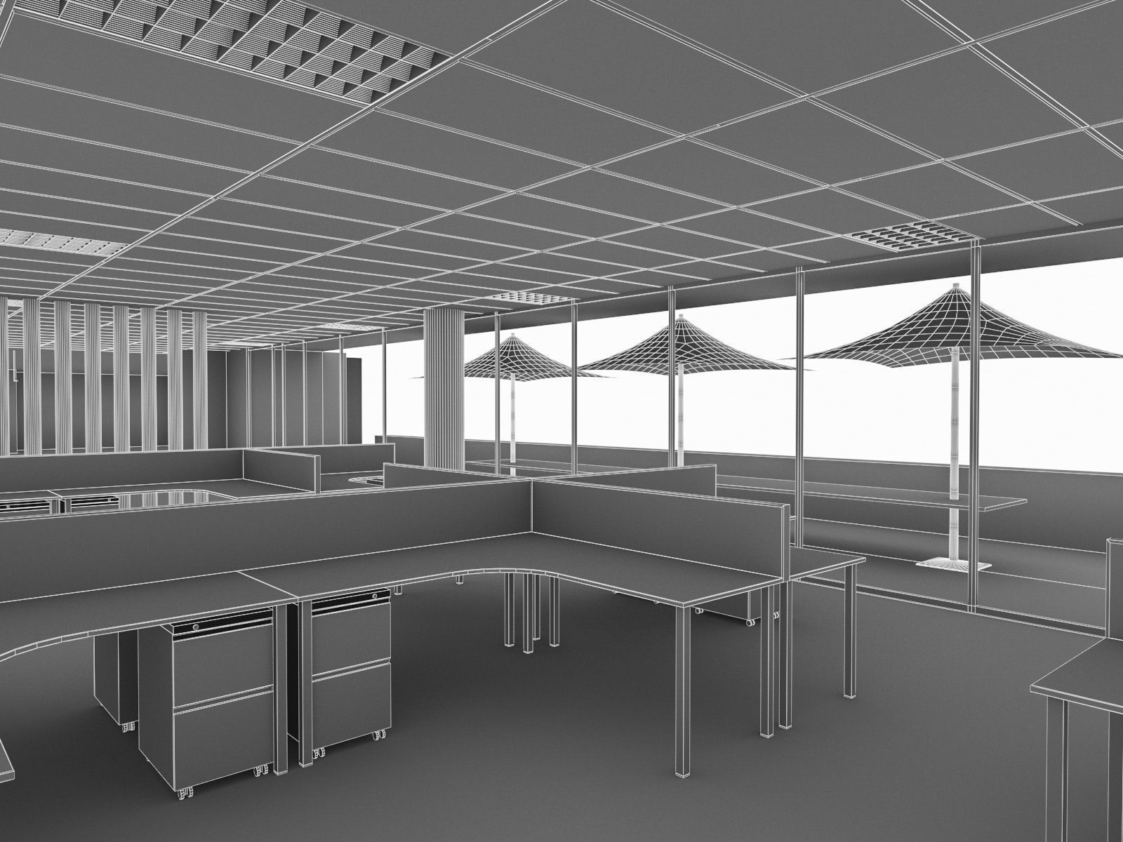 Office Interior Collection - 3 Pack Low-poly 3D model_31
