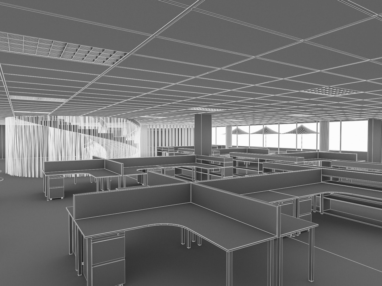 Office Interior Collection - 3 Pack Low-poly 3D model_33
