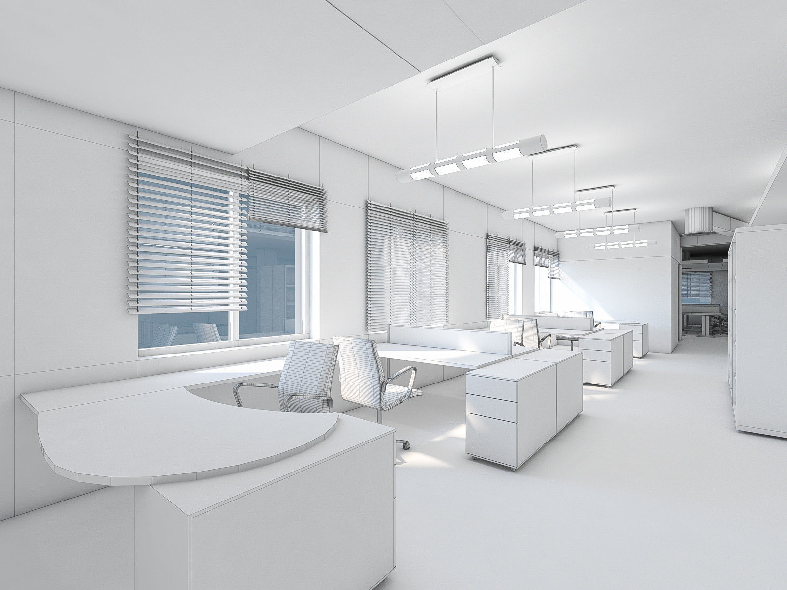 Office Interior Collection - 3 Pack Low-poly 3D model_17