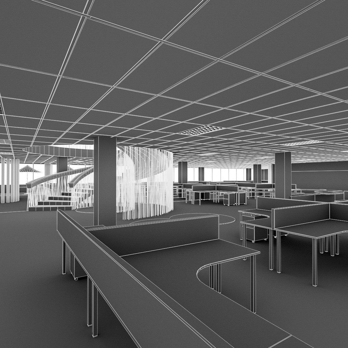 Office Interior Collection - 3 Pack Low-poly 3D model_38