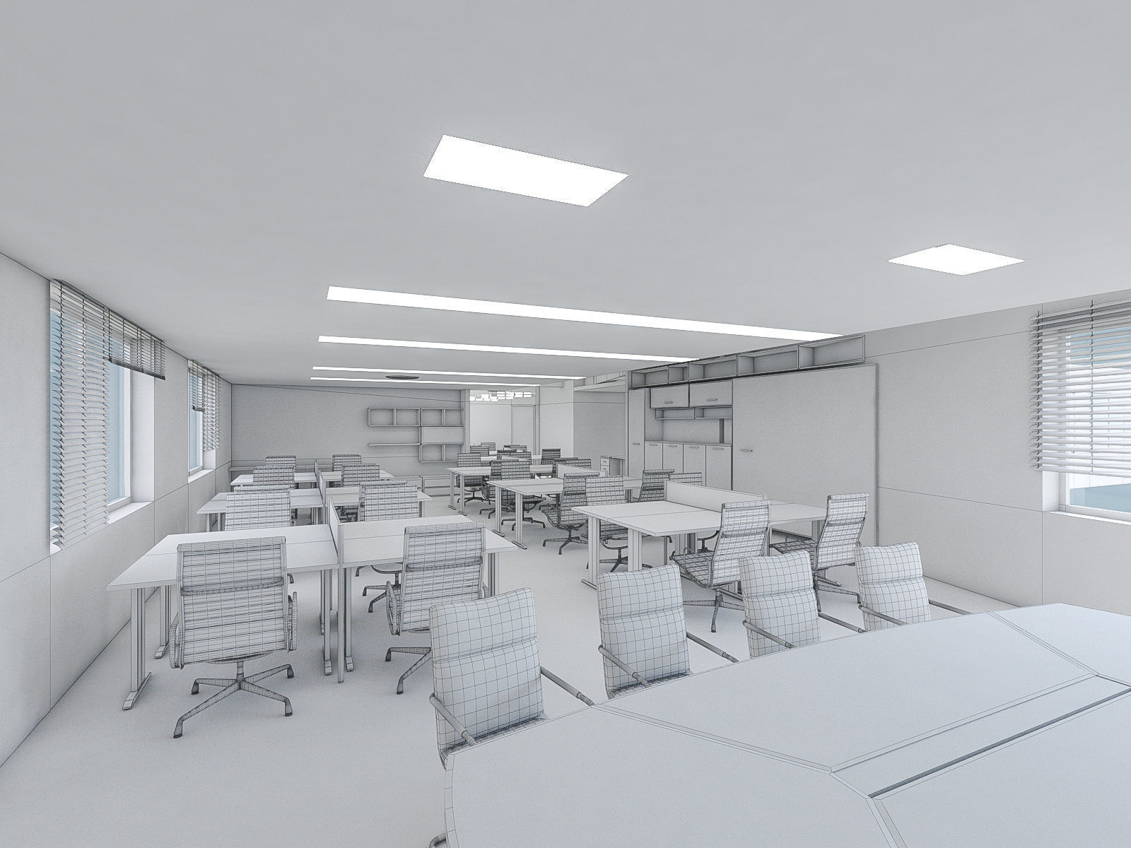 Office Interior Collection - 3 Pack Low-poly 3D model_16