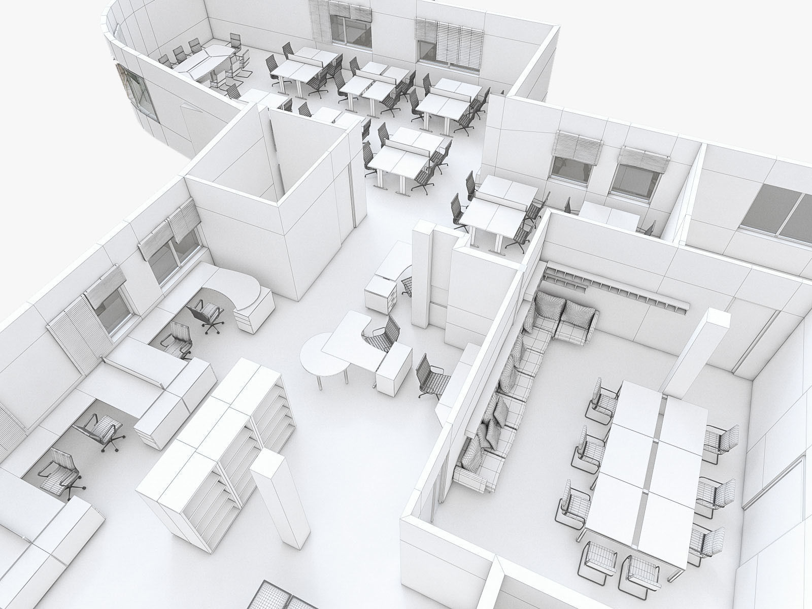 Office Interior Collection - 3 Pack Low-poly 3D model_24