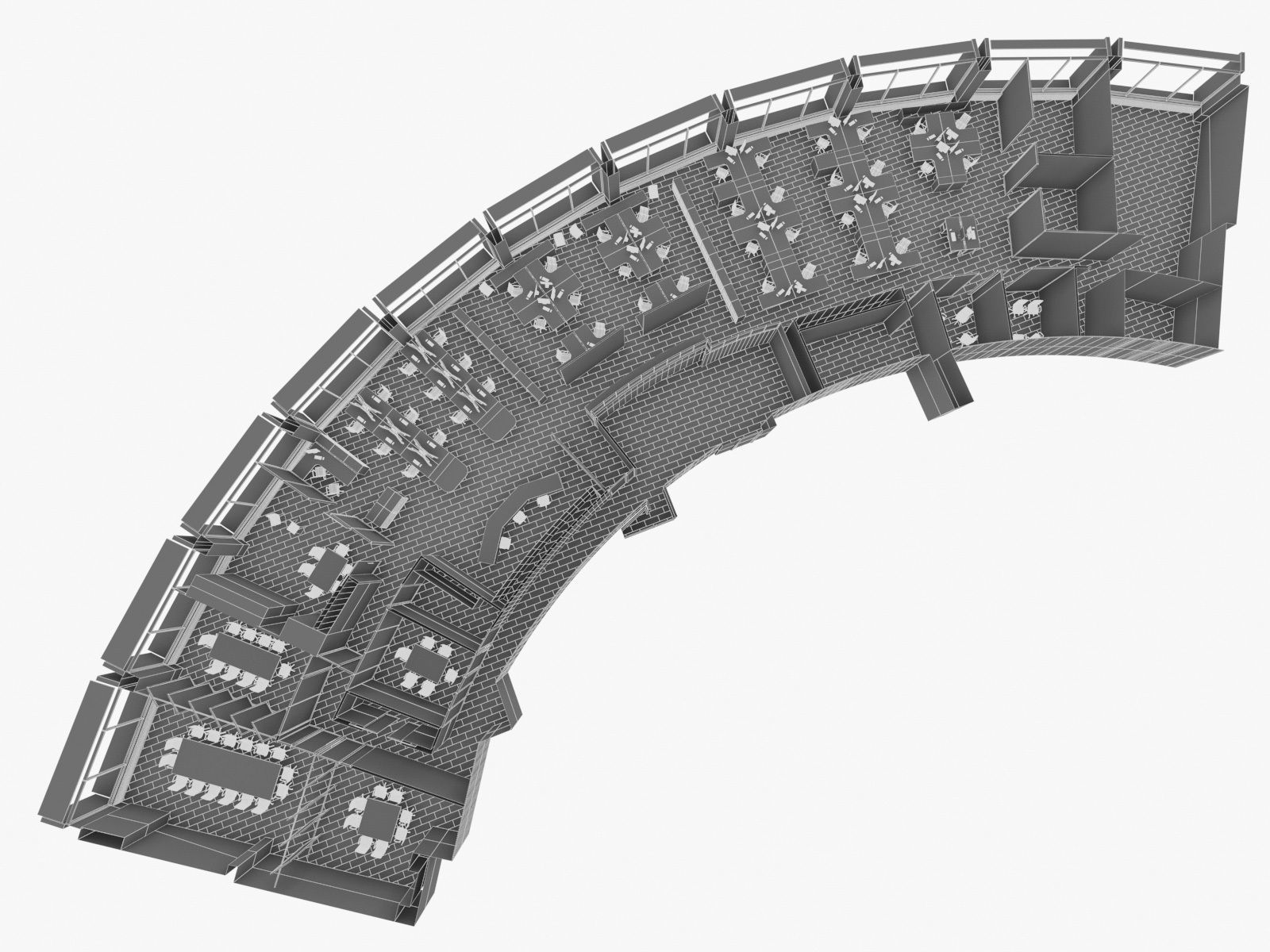 Office Interior Collection - 3 Pack Low-poly 3D model_7