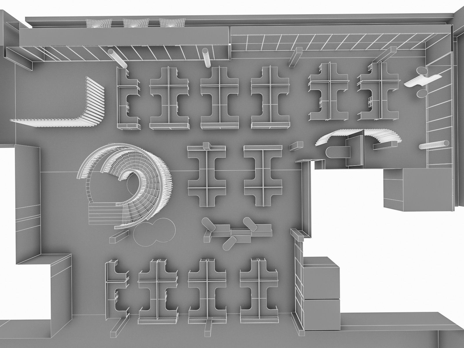 Office Interior Collection - 3 Pack Low-poly 3D model_37