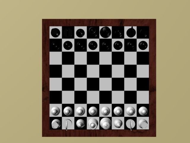 Chess Board  Low-poly 3D model_1