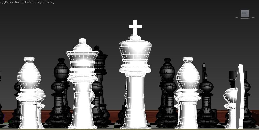 Chess Board  Low-poly 3D model_4