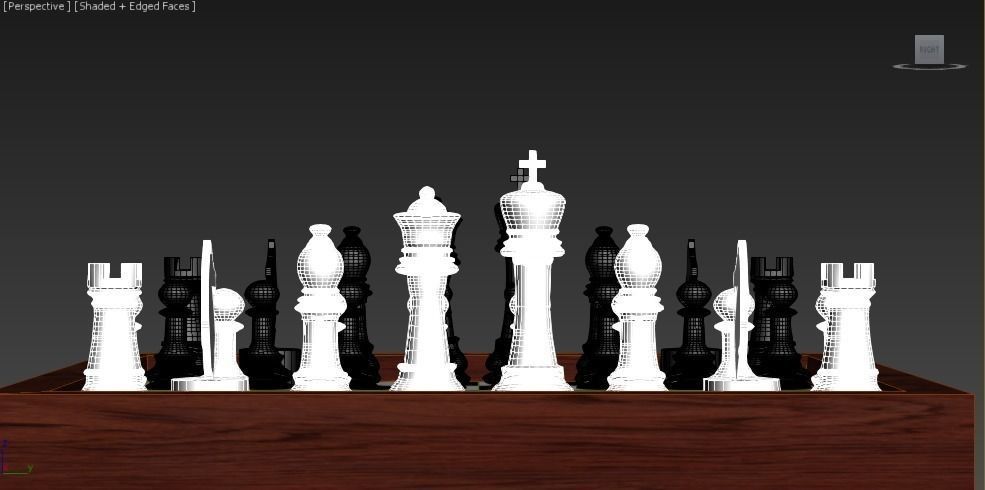 Chess Board  Low-poly 3D model_7