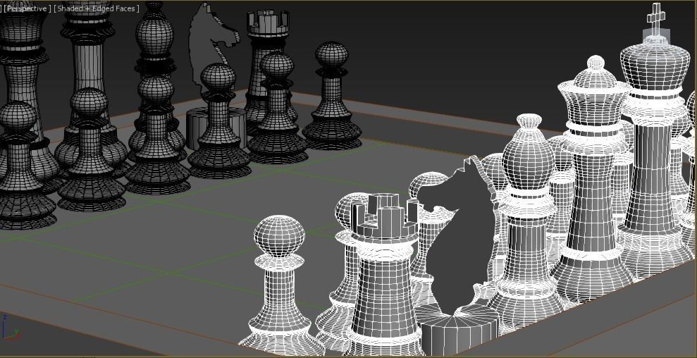 Chess Board  Low-poly 3D model_3