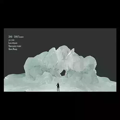 Ice Cave Low-poly 3D model