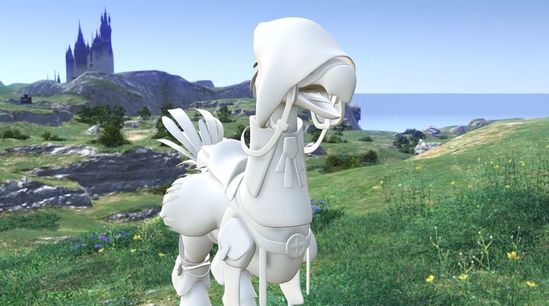 Chocobo with White Mage Barding from FFXIV 3D print model_0
