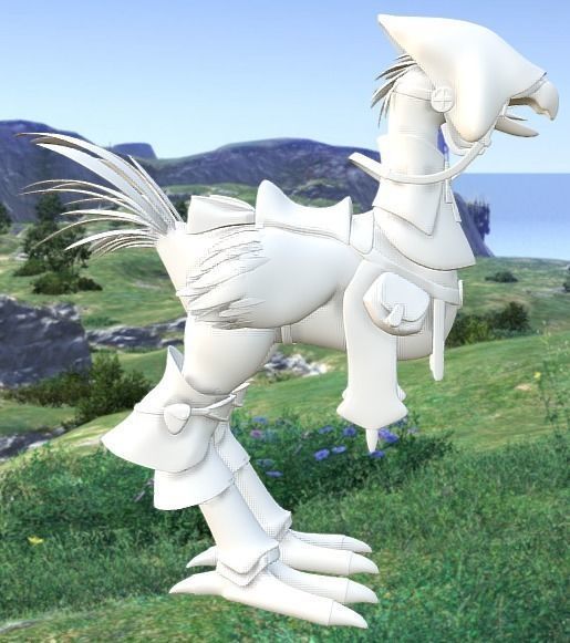 Chocobo with White Mage Barding from FFXIV 3D print model_2