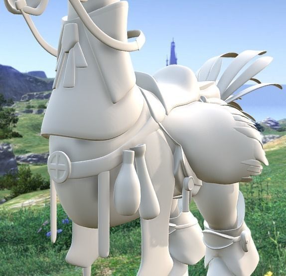 Chocobo with White Mage Barding from FFXIV 3D print model_6