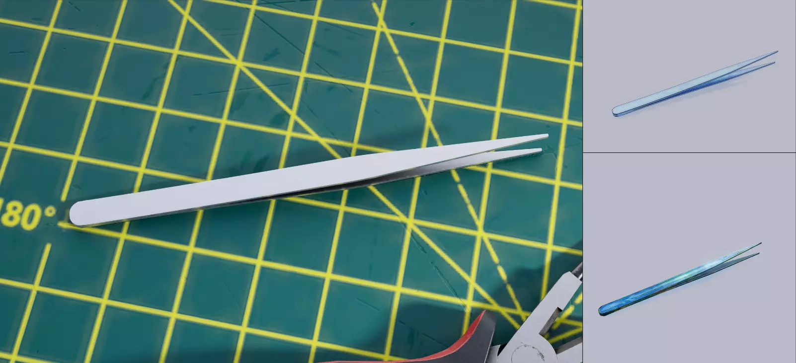 Jewelry Precision Tweezers Low-poly 3D model