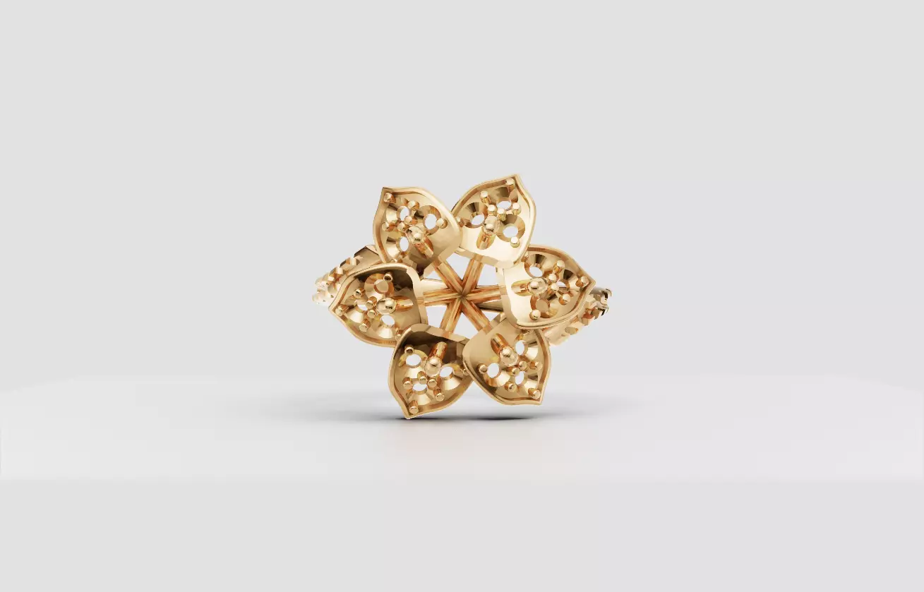 Diamond Flower Ring 3D print model