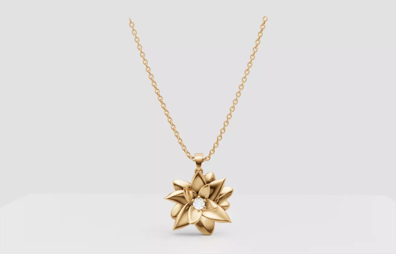 Flower Diamond Pendant Lotus 3D print model