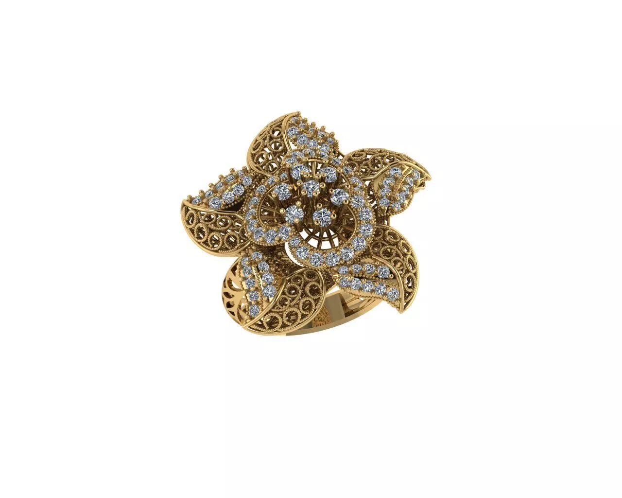 Beautiful Flower Design Rings 3D print model