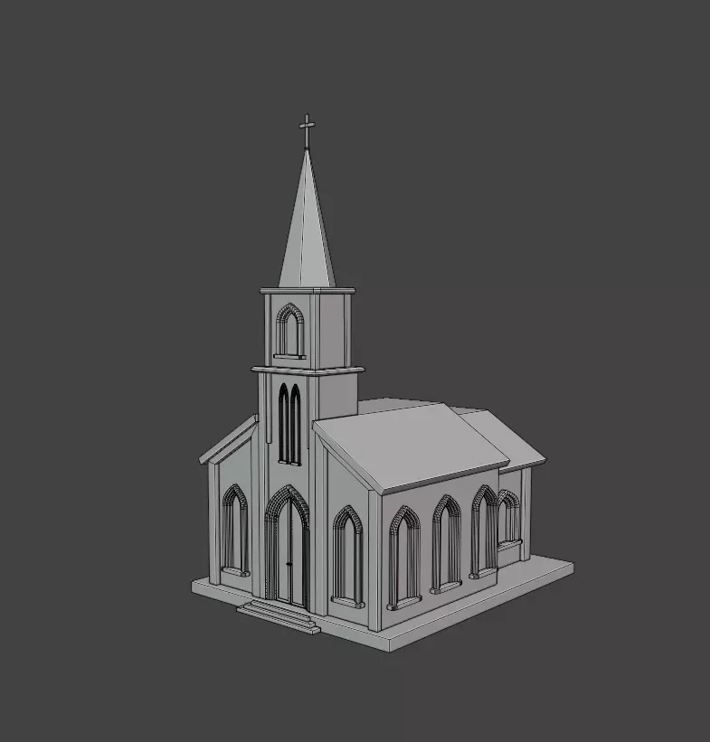 Stylized Church 3D Model 3D model