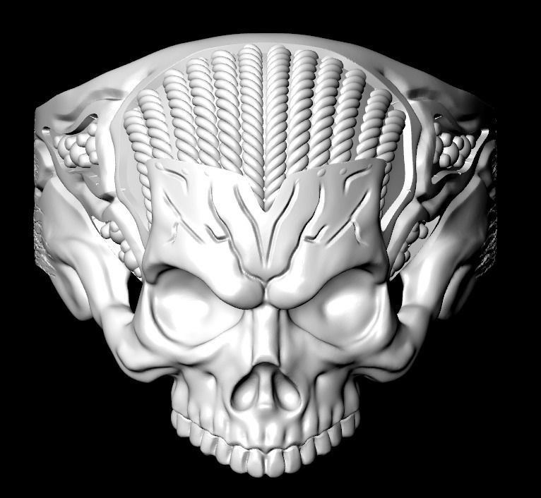 Ring for skull for bikers  78 3D print model_15