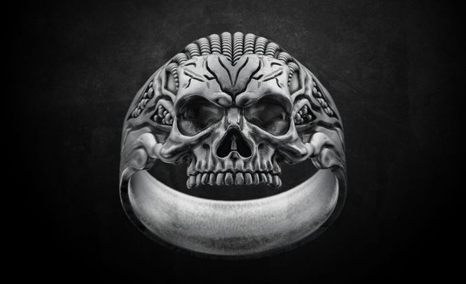 Ring for skull for bikers  78 3D print model
